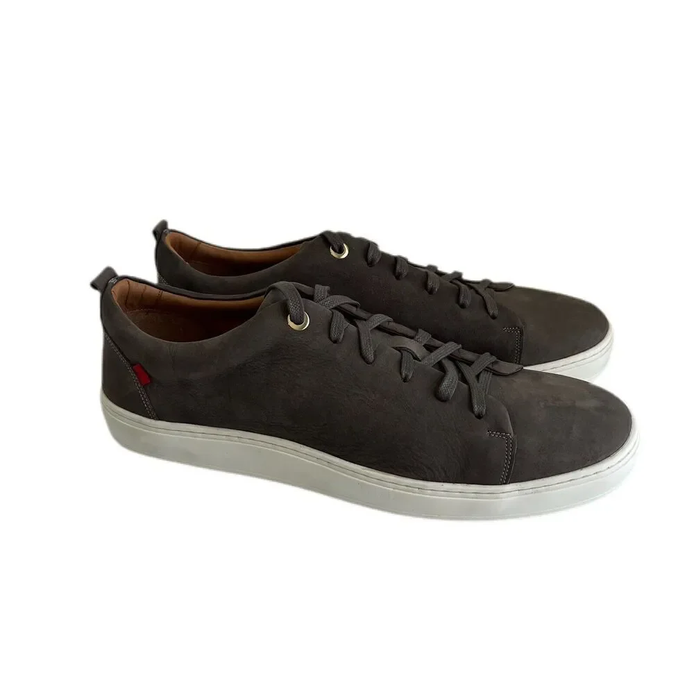 Marc Joseph Mens Union Sq Grey Washed Nappa Fashion Sneaker Size 13